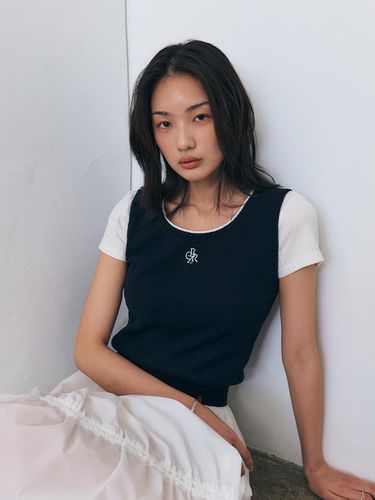 Boucle Symbol Logo Sleeveless Top_Navy - CITYBREEZE - Modalova