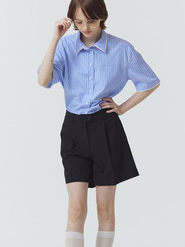 Summer One Tuck Half Pants_Black - MaLoupe - Modalova