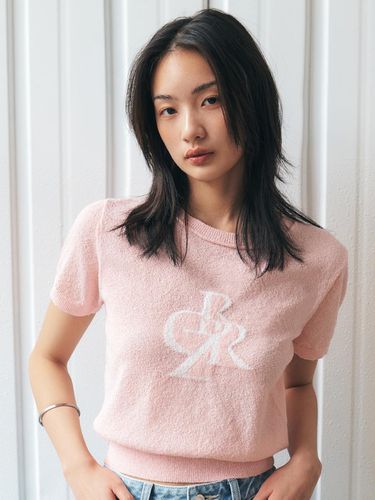 Boucle Symbol Logo Short Sleeve Knit_Pink - CITYBREEZE - Modalova