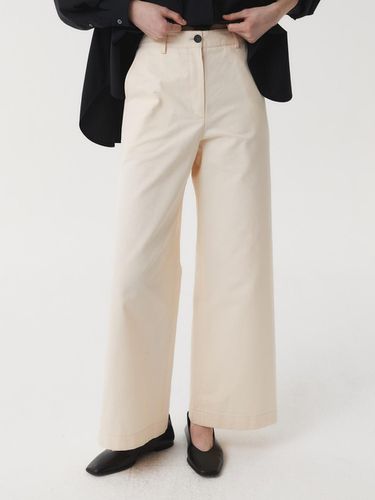 Cotton High-Density Semi-Wide Pants [Natural] - EAAH - Modalova