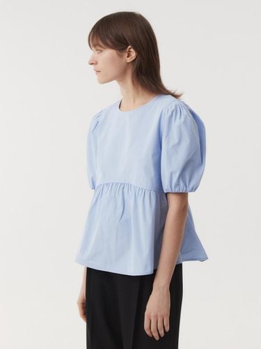 Supima Cotton Shirred Relaxed Blouse [SKYBLUE] - EAAH - Modalova