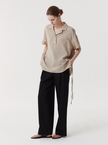 Spring Summer Wide Pleated Pants [Black] - EAAH - Modalova