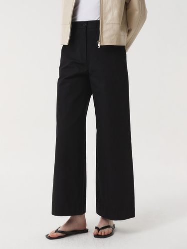 Cotton High-Density Semi-Wide Pants [Black] - EAAH - Modalova