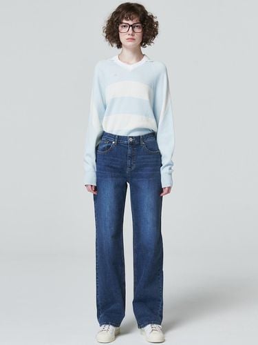 Mid Rise Loose Fit Denim Pants_Medium Indigo - MaLoupe - Modalova