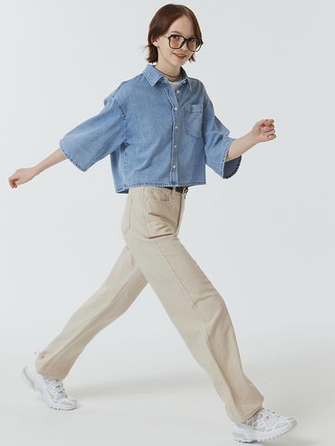 Summer Light Weight Linen Color Denim Pants - MaLoupe - Modalova