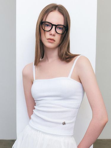 Rib Bustier Top_White - CITYBREEZE - Modalova