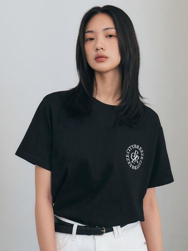 Circle Logo Print Short Sleeve T-shirt_Black - CITYBREEZE - Modalova