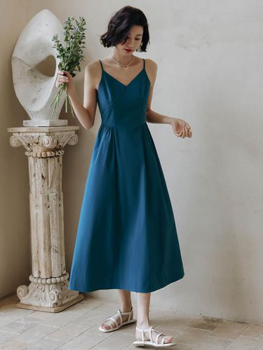 Blue A Line Dress - LANGSON - Modalova