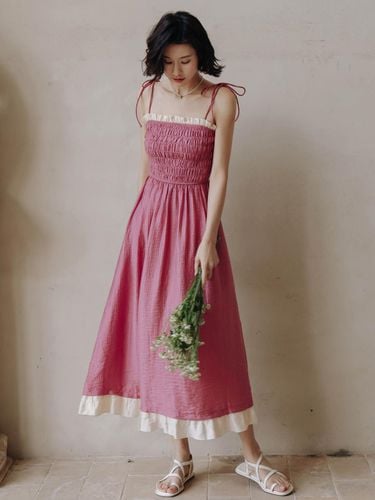 Rose Pink Bandeau Dress - LANGSON - Modalova