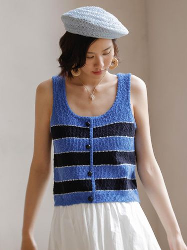 Sleeveless Knit Blue Top - LANGSON - Modalova