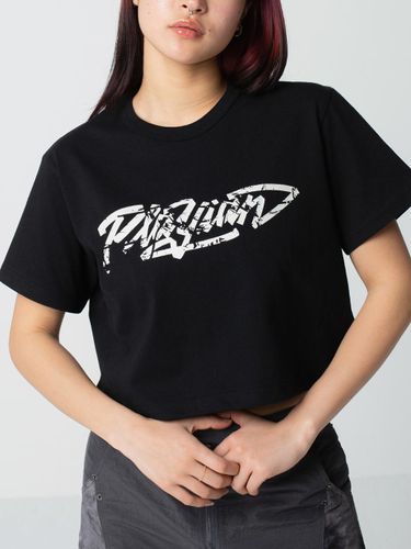 Typo Logo Crop Tee - Black - PLAYIAN - Modalova