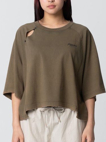 Slit Loose Fit T-Shirt - khaki - PLAYIAN - Modalova