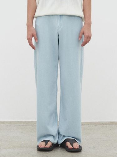 Linen Like Mid Rise Wide Jeans_Light Blue - DECET - Modalova