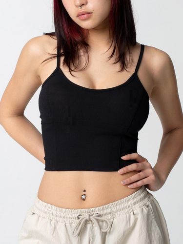 Typo Logo Basic Bra Top - Black - PLAYIAN - Modalova