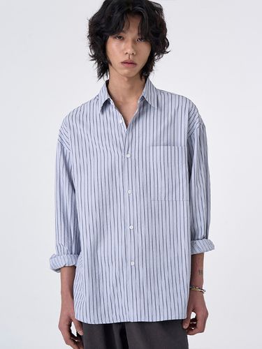 Aztek Seersucker Stripe Shirt_Sky Blue - AREUBAN - Modalova