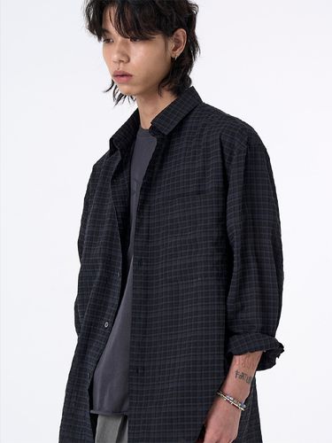 Refreshing Vintage Check Shirt_Sand Black - AREUBAN - Modalova