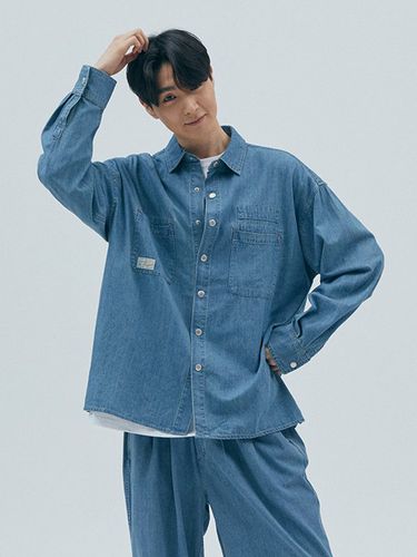 SL Label Big Pocket Denim Shirt_Light Denim - Columbia University - Modalova