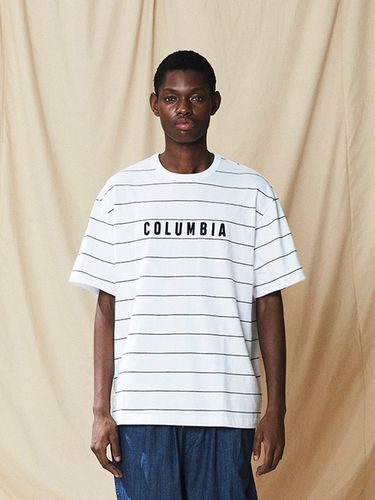 Simple Logo Stripe T-shirt_White - Columbia University - Modalova