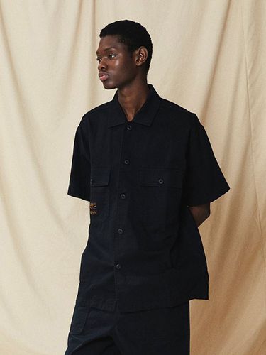 SL Label Two Pocket Cotton Shirt_Black - Columbia University - Modalova