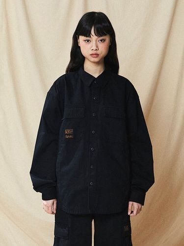 SL Label Two Pocket Cotton Shirt_Black - Columbia University - Modalova