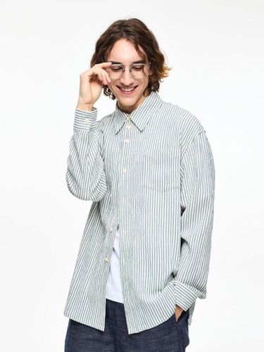 Crinkle Stripe Shirt_Blue - Haand - Modalova