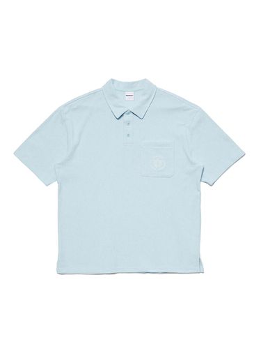 Solid Terry Set Up Collar T-shirt_Light Blue - MARKM - Modalova