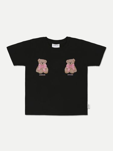 Ribbon Bear Crop T-shirt_Black - AMBLER - Modalova