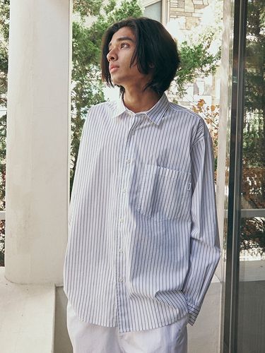 Big Fit Long Sleeve Stripe Shirt - MARKM - Modalova