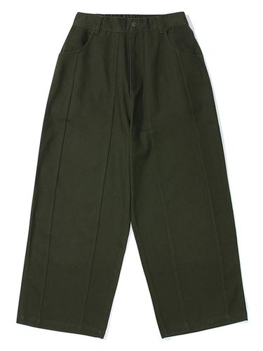 M Label Wide Fit Cut Line Pants_Dark Khaki - Columbia University - Modalova