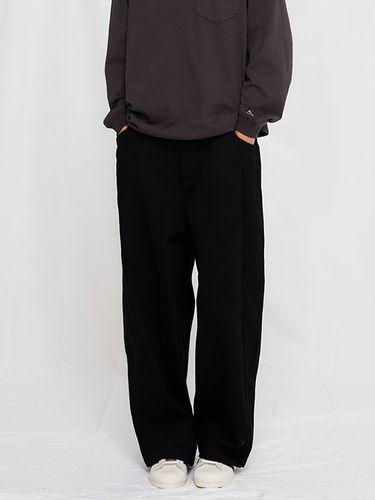 M Label Wide Fit Cut Line Pants_Black - Columbia University - Modalova