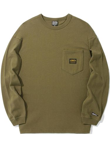 M Label Pocket Long Sleeve T-shirt_Khaki Brown - Columbia University - Modalova