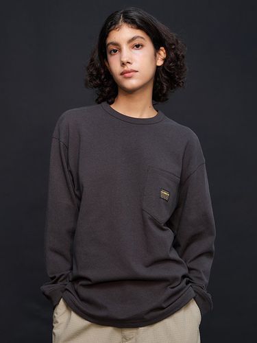 M Label Pocket Long Sleeve T-shirt_Slate Black - Columbia University - Modalova