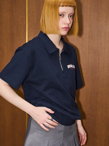 Brooklyn Mini Terry Half-Zip Sweatshirt Navy - GENERAL IDEA - Modalova