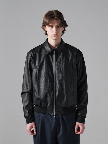 Leather Blouson - Black - FILLCHIC - Modalova