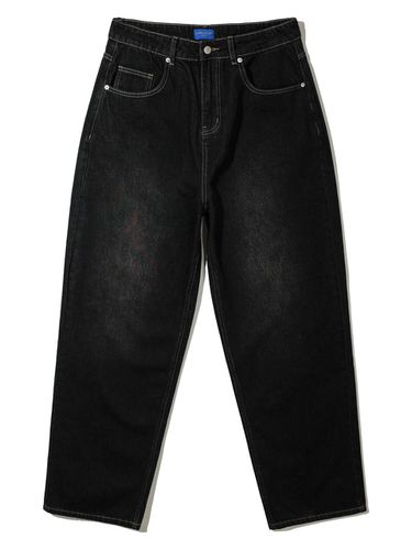 DE LUXE] Indigo Washed Wide Denim Pant - alvinclo - Modalova