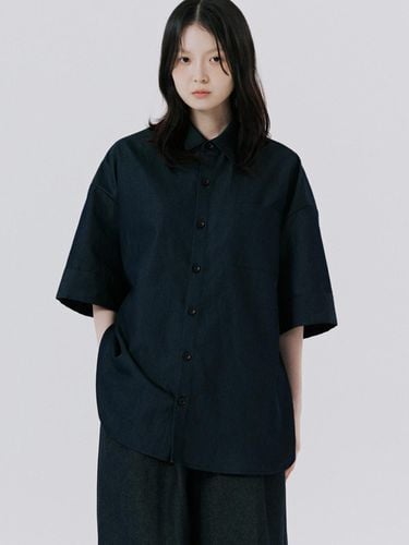 Unisex Cuffs Shirt - Indigo - malen - Modalova