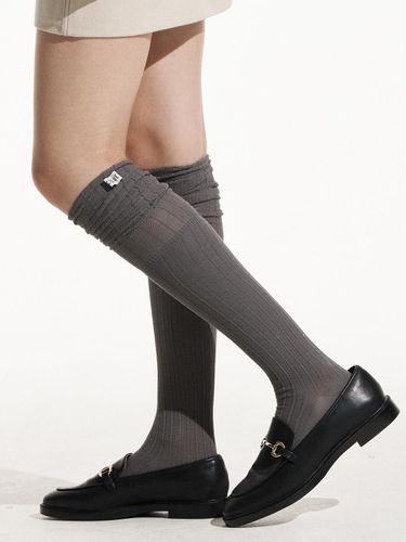 Knit Over Knee Socks _ Charcoal - COQUET - Modalova