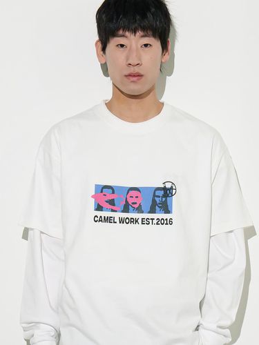 Face Mask Man T-shirt_White - CAMELWORK - Modalova