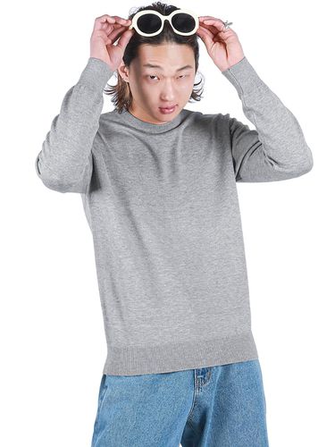 Soft Crewneck Knit Sweater _ Gray - C Wear by the Genius - Modalova