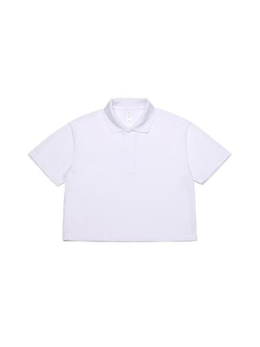 Crop Pique Polo Shirt_White - C Wear by the Genius - Modalova