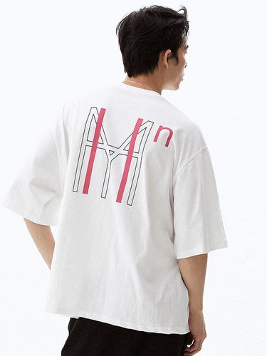 Monogram Logo Printed Oversized T-shirt (2 Color) - HYIIⁿ - Modalova