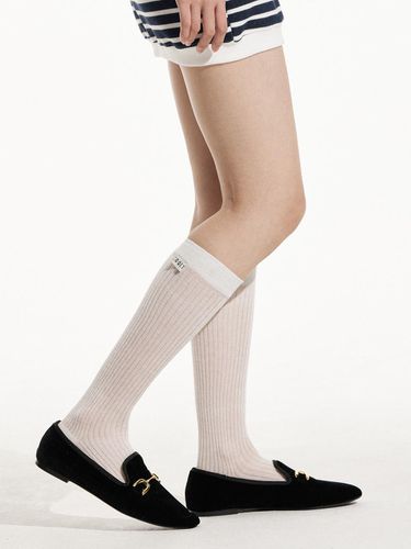 Sequin Sheer Knee Socks _ White - COQUET - Modalova