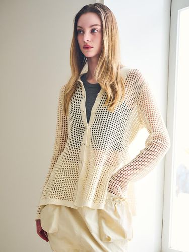 Cotton Net Cardigan - GENERAL IDEA - Modalova