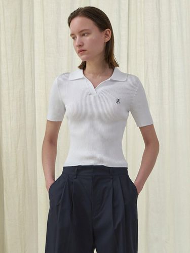 Essential Jane Basic Rib-knit Polo Shirt - Atelier Nain - Modalova