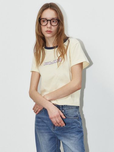 Color Point Logo Crop T-shirt_Light Yellow - PLAC - Modalova