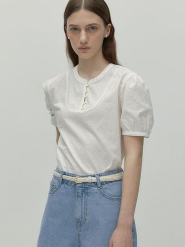 China Collar Puff Blouse_White - DEPOUND - Modalova