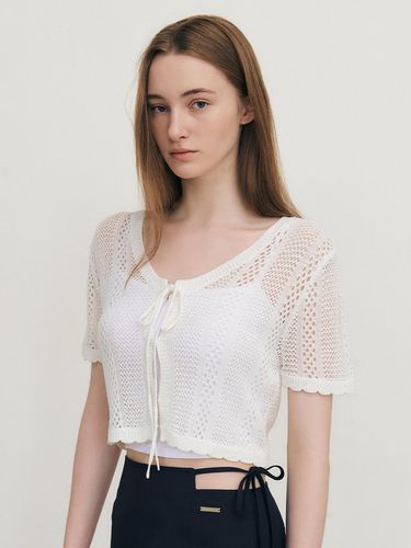 Strap Crochet Short-sleeved Cardigan - ARTID - Modalova