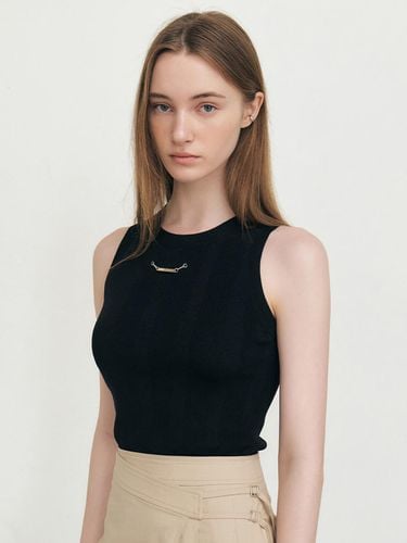 Logo Point Sleeveless Rib-knit Top _ - ARTID - Modalova