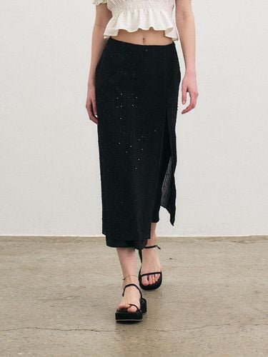 Sequin Pleats Layered Long Skirt - Et demain - Modalova