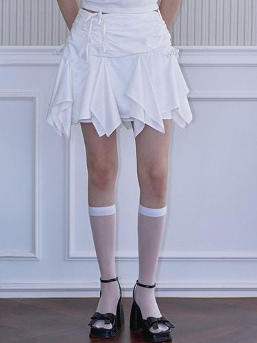 Strap Shirring Mini Skirt_White - Rosefrantz - Modalova